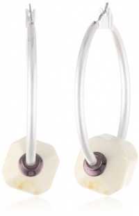 Kenneth Cole New York Urban Naturals Ivory Geometric Bead Hoop Earrings