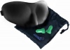 Dream Essentials Sweet Dreams Contoured Sleep Mask with Earplugs and Carry Pouch, Black