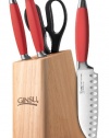 Ginsu Sofuto Series 5-Piece Japanese 420J2 Stainless Steel Coral Style Cutlery Set in Natural Storage Block 5821