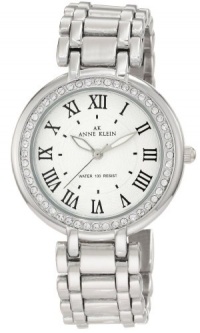 Anne Klein Women's 10/9939SVSV Swarovski Crystal Accented Easy-Read-Dial Silver-Tone Bracelet Watch