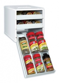 YouCopia Original SpiceStack 18-Bottle Spice Organizer, White