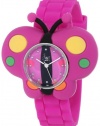 Frenzy Kids' FR2004 Butterfly Critter Face With Purple Rubber Band Watch