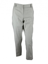 Theory Womens White Charcoal Yanette C Canvas Stripe Pants 10