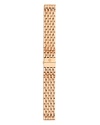 Change your watch with your outfit. Michele's link bracelet slips on the wrist to give day-to-day looks a golden touch.