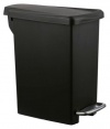 simplehuman 10L-Liter / 2.6-Gallon Slim Step Trash Can, Black Plastic