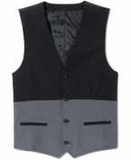 Look sharp. With a two-tone design, this vest from American Rag takes you firmly into a dapper territory.