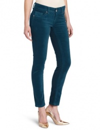 Seven7 Women's Cord Skinny Jean 77 Pocket, Peacok Green, 14