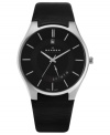 A modern design stands out on this sleek timepiece from Skagen Denmark.