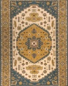 Area Rug 8x10 Rectangle Traditional Teal Blue Color - Momeni Persian Garden Rug from RugPal