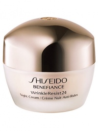 An age-defying nighttime moisturizer that intensively addresses lines and wrinkles before they become more serious. Offers visible reduction in the appearance of wrinkles and helps promote silky smooth skin condition while encouraging recovery by morning. Newly reformulated, Shiseido Benefiance WrinkleResist24 targets every step of wrinkle formation for youthful looking skin that can resist signs of aging.