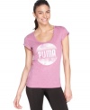 An essential athletic look is simple in this soft tee from Puma. Pair it with leggings for style while you run on the treadmill, or just run errands!