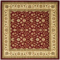 Area Rug 8x8 Square Traditional Red - Ivory Color - Safavieh Lyndhurst Rug from RugPal