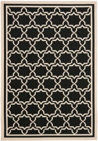 Area Rug 9x12 Rectangle Transitional Black - Beige Color - Safavieh Courtyard Rug from RugPal