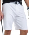 Pocket change. Zippered cargo pockets give these versatile golf shorts from Izod a modern upgrade.