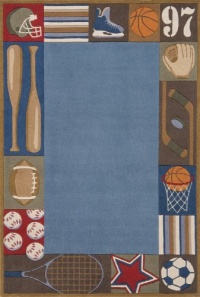 Momeni Lil Mo Varsity Rug, Denim, 5' x 7'