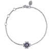 Meira T 14K White Gold Evil Eye Bracelet with Diamonds & Blue Sapphires Flower