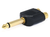 Monoprice Gold Plated 6.35mm(1/4-Inch) Mono Plug to 2 RCA Jack Splitter Adaptor