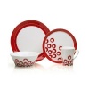 Mikasa Circle Chic 4-Piece Dinnerware Set, Red