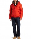 Marc New York by Andrew Marc Men's Union Down Filled Nylon Bomber Jacket with Fur Collar, Orange, Large