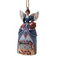 Enesco Jim Shore Heartwood Creek Quilt Scene Angel Ornament, 4-1/2-Inch