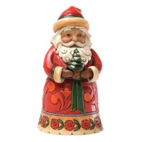 Enesco Jim Shore Heartwood Creek Pint Sized Santa with Tree Figurine, 5-Inch