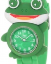 Frenzy Kids' FR2002 Frog Critter Face With Green Rubber Band Watch