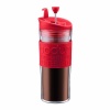 Bodum Double-Wall 16-Ounce Thermal Plastic Travel Coffee and Tea Press with Bonus Tumbler Lid, Red