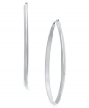 Turn some heads with these twisted hoop earrings from Charter Club. Crafted in silver tone mixed metal. Approximate drop: 1 inch.