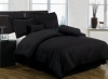 Chezmoi Collection 7 Pieces Black Cotton Jacquard Damask Stripe Comforter/bed-in-a-bag Set Queen Size Bedding