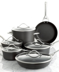 Champion cookware for the serious chef, the Contemporary set provides durable multi-layered nonstick surfaces with a heavy gauge aluminum core that conducts and distributes heat evenly and guarantees a mess-free clean up. Lifetime warranty.