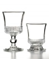 This set of perfectly French Richealeau wine glasses pairs intricate fluted detail and an old-world silhouette for a look of antique splendor. Brilliant clarity in durable glass adds to their undeniable elegance.