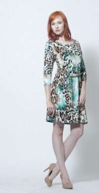 Women's Bacci Landen Lux Printed Dress with Chain belt