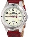 Timex Women's T49855 Expedition Field Burgundy Leather Strap Watch