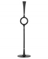 Definitely a highlight. This Design With Light candlestick from Dansk brings a little old-fashioned drama to your decor with its tall stature and sleek modern design in dark aluminum.