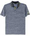 Sean John gives the polo an extra edge by adding a stripe of bright to the collar and inside placket. (Clearance)