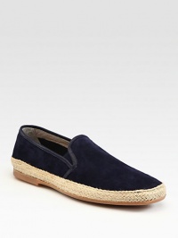 Velour suede espadrille with signature map rubber sole.Suede upperLeather liningPadded insoleRubber soleMade in Italy