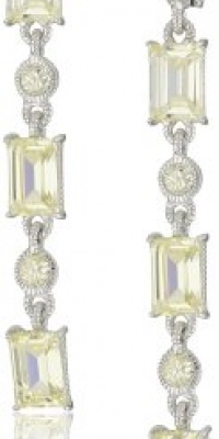 Judith Ripka Candy Triple Baguette Hanging Canary Drop Earrings