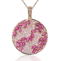 Effy Jewelry Effy® 14K Rose Gold Diamond and Ruby Pendant 4.26 Tcw.