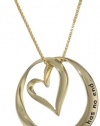 Sterling Silver A Mothers Love Has No End Open Heart Circle Pendant Necklace, 18