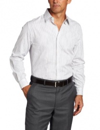 Perry Ellis Men's Long Sleeve Slim Fit Stripe Shirt, High Rise, Large