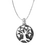 Sterling Silver A Family's Love Is Nature's Masterpiece and Family Tree Reversible Pendant Necklace , 18