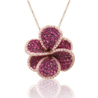 Effy Jewelry Effy Ruby Bloom® Ruby & Diamond Pendant in 14k Rose Gold 2.49 TCW.