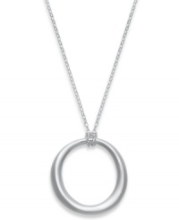 Let your style take shape. A simple circle adorns Giani Bernini's trendy long pendant necklace. Crafted in sterling silver. Approximate length: 30 inches. Approximate drop: 2 inches.