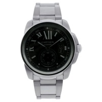 Cartier Calibre de Cartier Black Dial Stainless Steel Mens Watch W7100016