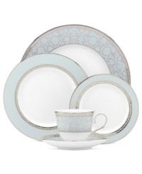 Put down roots. Lenox offers a timeless combination of polished platinum and intricate blooms in the Westmore oval platter. A serene palette of pure white and pale blue adds to its distinctive elegance.