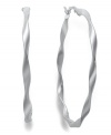 Traditional style with a contemporary twist. Studio Silver combines a polished sterling silver hoop setting with a unique twisted design. Approximate diameter: 2 inches.