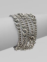 An edgy take on elegance, five sterling silver chains make a statement.Sterling silver Length, about 7¼ Imported