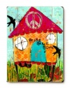 Bring Peace Home 18x24 Limited-Edition Artistic Planked Wood Sign by Cindy Wunsch