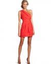 BCBGeneration Women's One Shoulder Dress, Bright Coral, 0