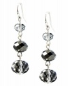 Alfani Earrings, Silver Tone 3 Bead Drop Earrings, Silver and Gray